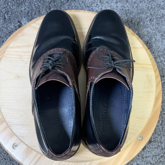Cole Haan Black and Brown Two-Tone Leather Oxfords main image 7